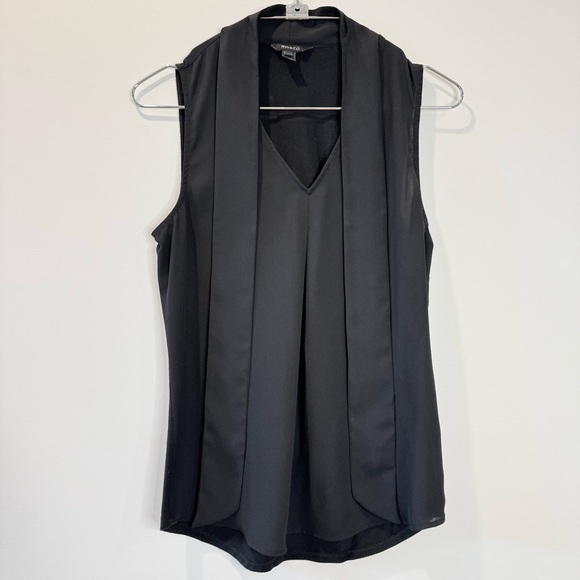 🛍️4 for 20$ / RW&CO. Black Tie Front Blouse / Black / XS - Picture 1 of 8